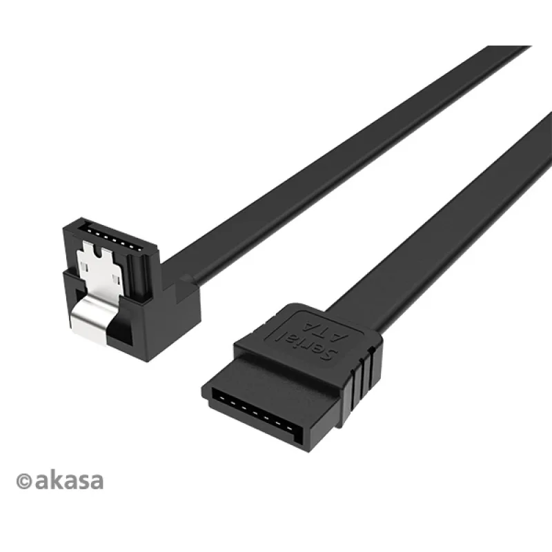 AKASA - Proslim SATA kabel 90° - 100 cm AK-CBSA09-10BK