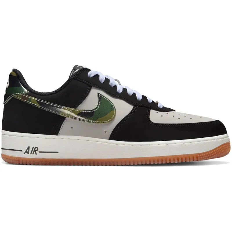 Nike Air Force 1 Low '07 LV8 Black Patent Camo Swoosh - 43