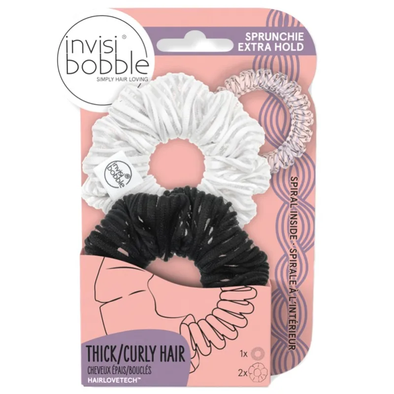 INVISIBOBBLE SPRUNCHIE EXTRA HOLD DUO Get A Grip + Power Crystal Clear