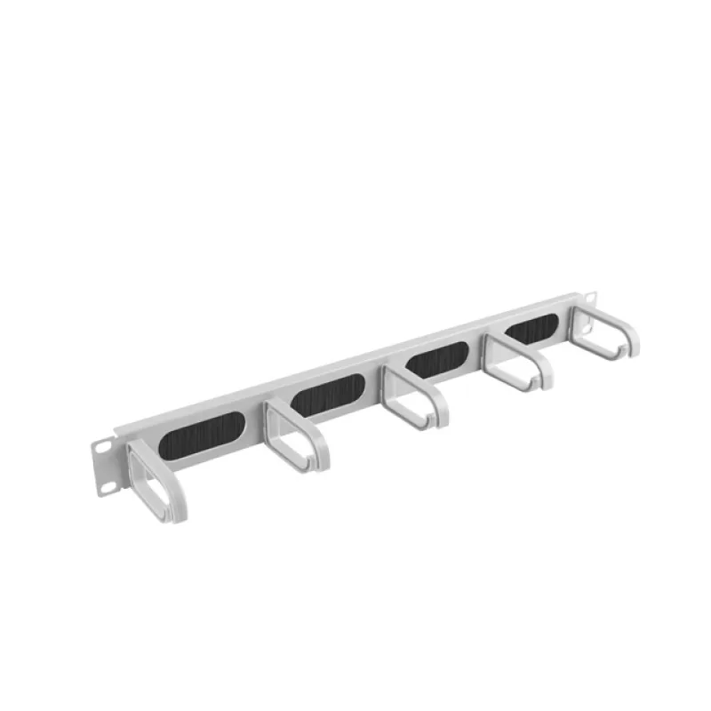 LANBERG 19" PANEL S KARTÁČEM PRO VEDENÍ KABELŮ 5 KROUŽKŮ TYP B 1U ŠEDÝ AK-1203-S