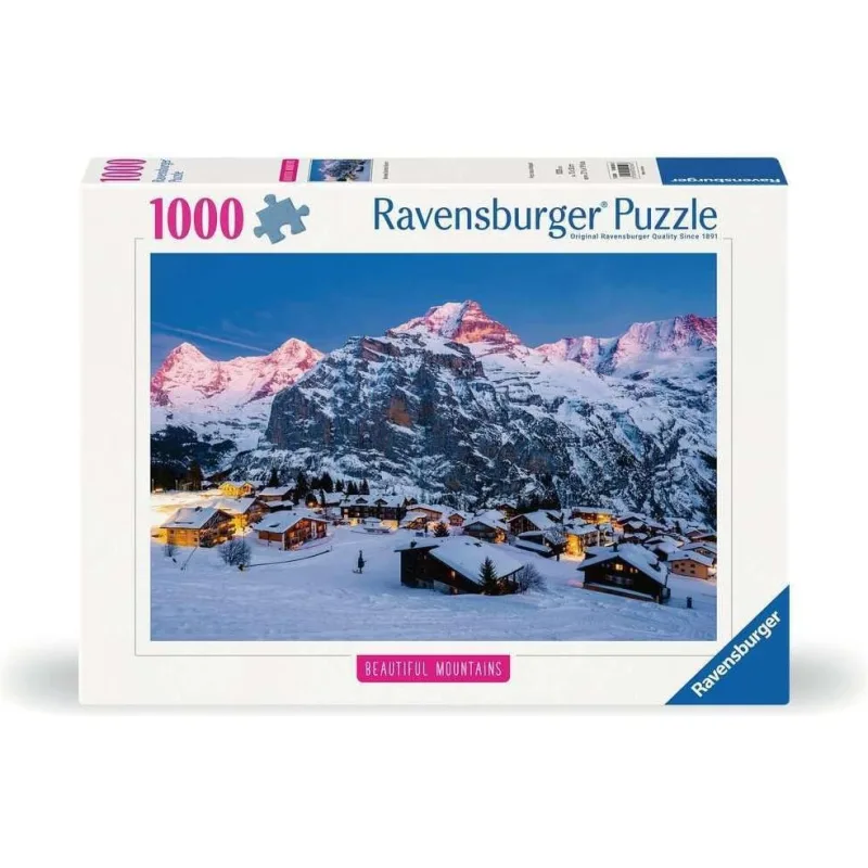 Puzzle Ravensburger 1000 dielikov Nádherné hory: Bernská vysočina, Mürren