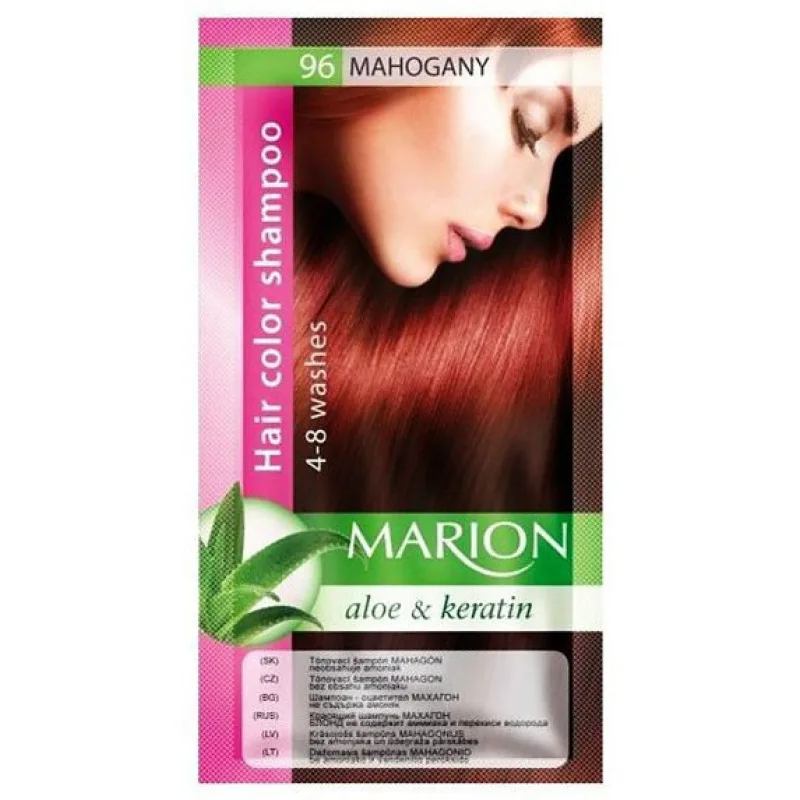 MARION Hair Color Shampoo 96 Mahogany - farebný tónovací šampón 40ml - mahagónová