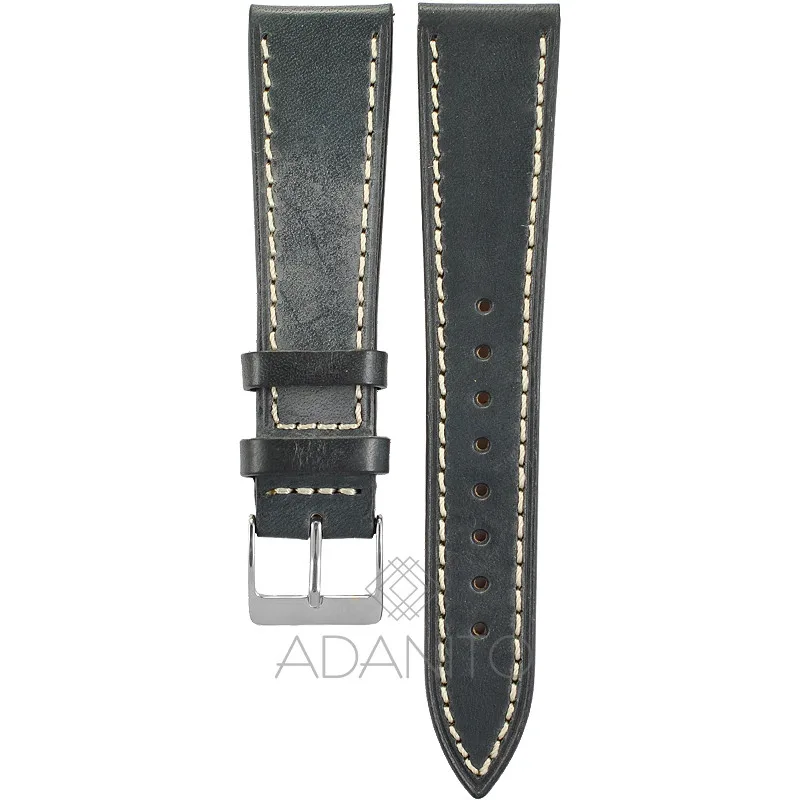 Kožený remienok na hodinky 22 mm modrý ADANITO TK003R05S09-22