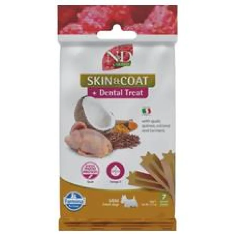 N&D QUINOA Dog Dental Snack Skin & Coat Quail Mini 60g