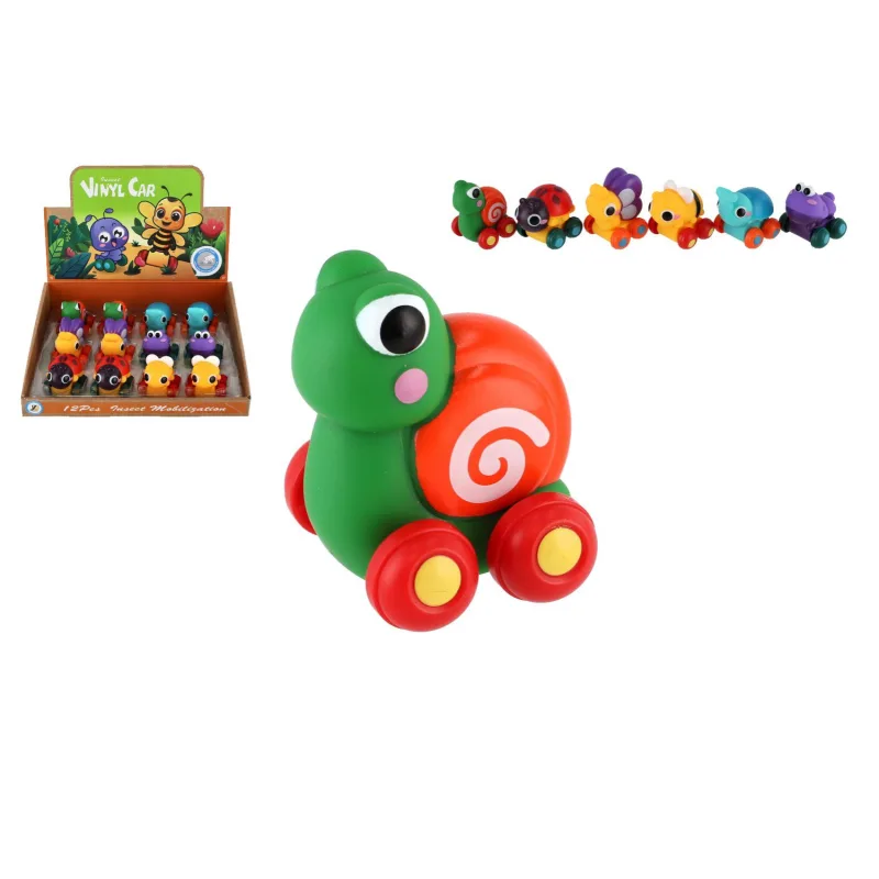 Teddies Chrobáčik/Hmyz jazdiaci na kolieskach guma 5,5cm mix druhov 12ks v boxe 18m+