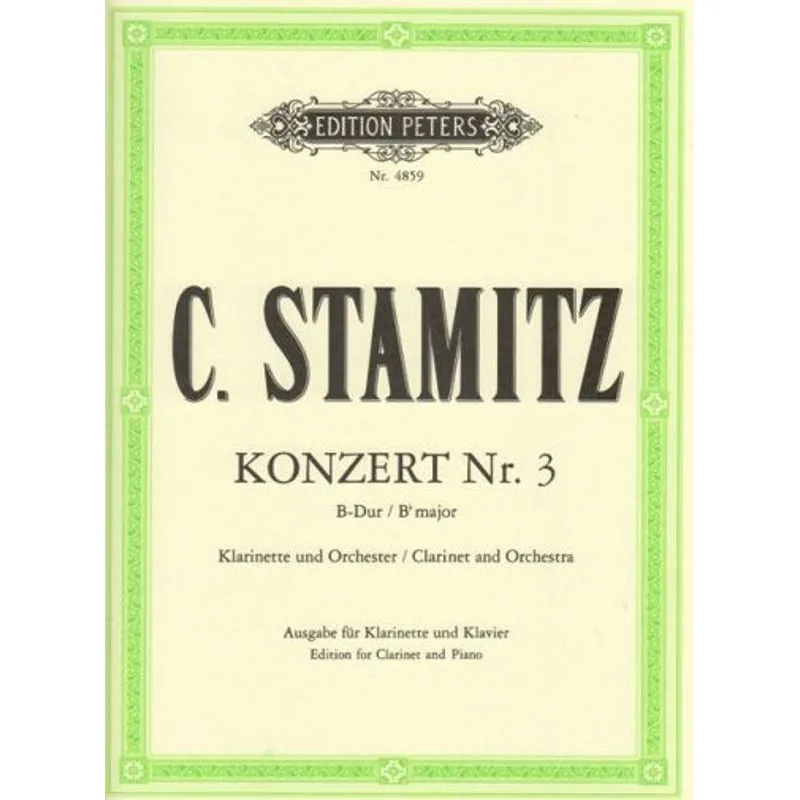 Edition Peters Clarinet Concerto No.3 in B Major