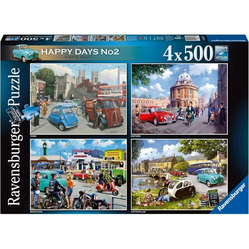 Puzzle Ravensburger 4x500 dielikov Happy Days č. 2: Výlety