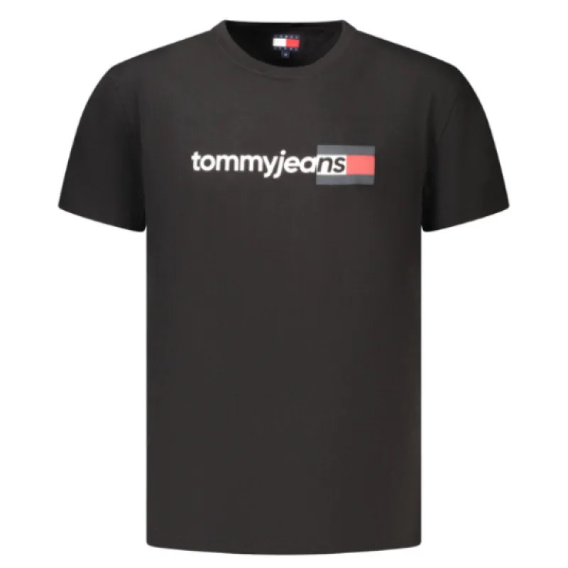 Pánske Tričko s krátkym rukávom TOMMY HILFIGER Bavlna Slim Fit - čierna XXL
