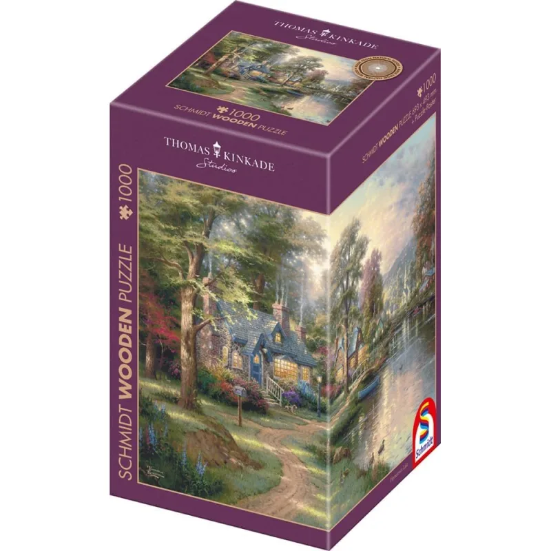 Drevené puzzle Schmidt 1000 dielikov Dedina pri jazere