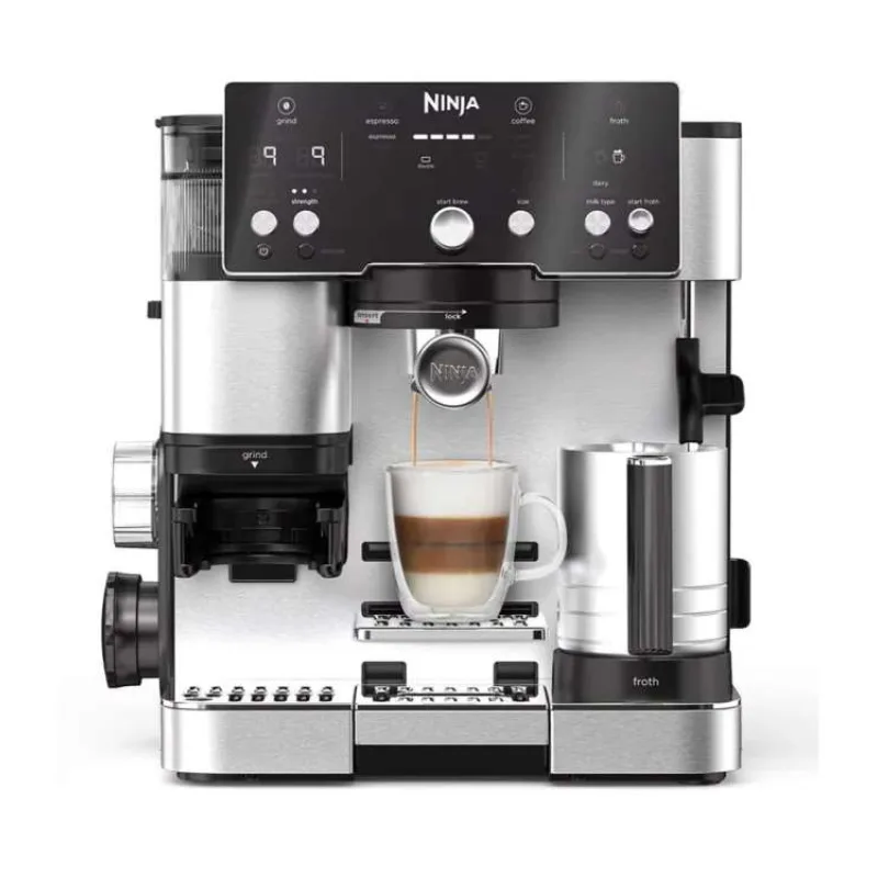 Ninja ES501EU Luxe™ Essential, kávovar 2v1, integrovaný mlýnek, váha, Barista Assist, automatické pěnění mléka (ES501EU)