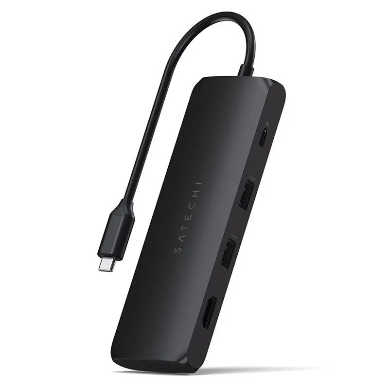 Satechi USB-C Hybrid Multiport adaptér with SSD enclosure - Black Aluminium