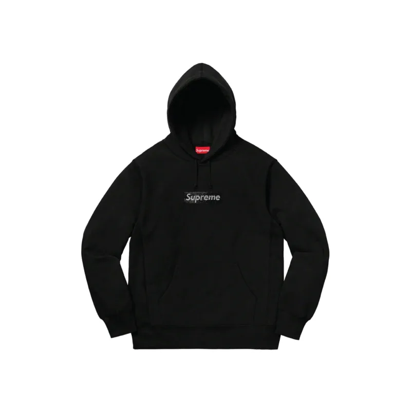 Supreme Swarovski Box Logo Hooded Sweatshirt Hoodie Black - XL