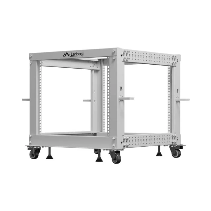 LANBERG OTEVŘENÝ RACK 19" 9U 600X600-1100 NASTAVITELNÝ ŠEDÝ OR01-6109-S
