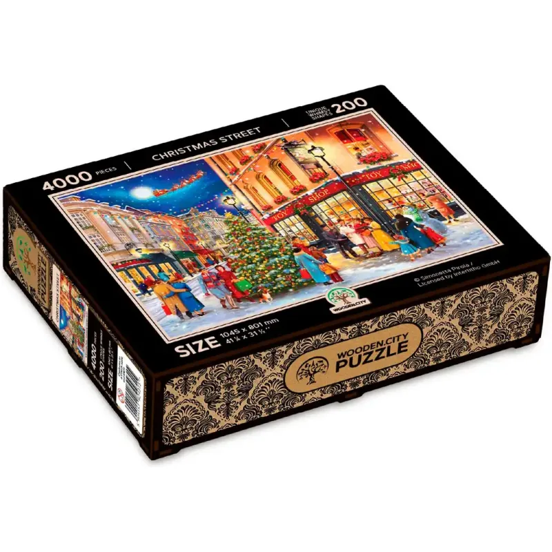 Drevené puzzle Wooden City 4000 dielikov Vianočná ulica