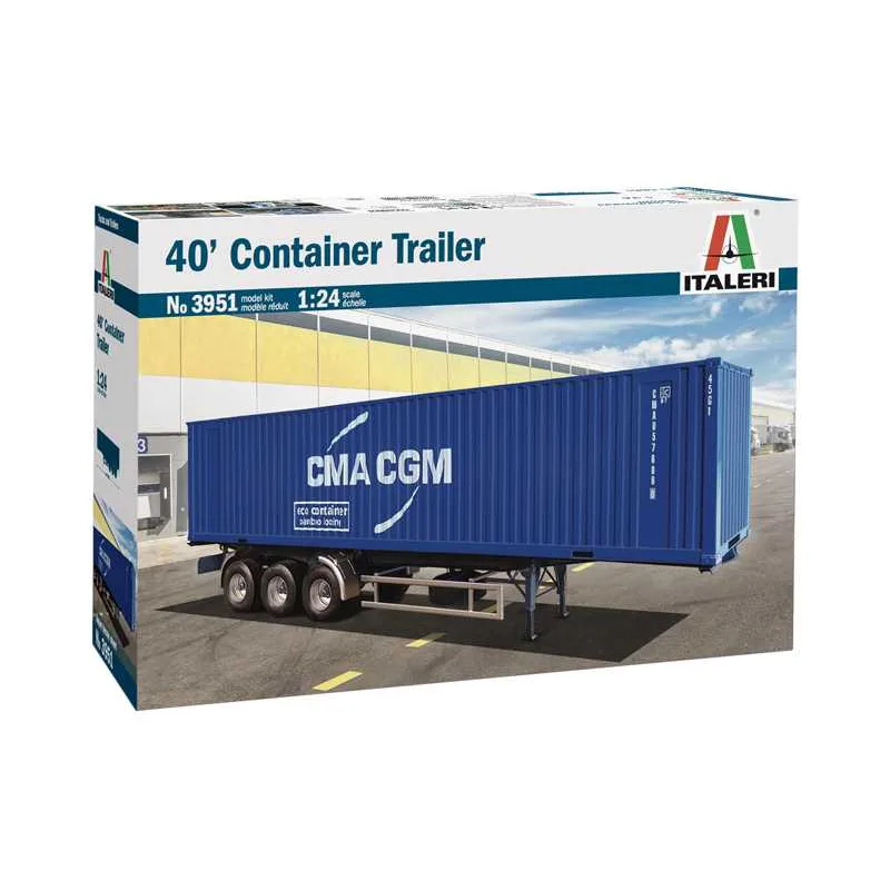 Italeri Taleri Model Kit truck 3951 - 40' Container Trailer (1:24)