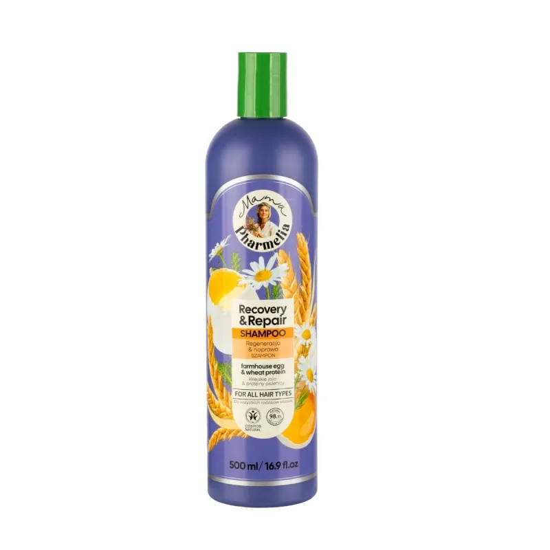 Mama Pharmelia Regeneračný a obnovujúci šampón s vajcom a pšeničnými proteínmi - 500 ml -