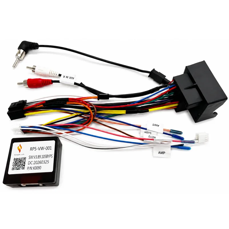 2DIN Napájecí kabel s CANBUS RP5-VW-001 pro VW, Škoda, Seat - Sound System - PQ platforma CC043