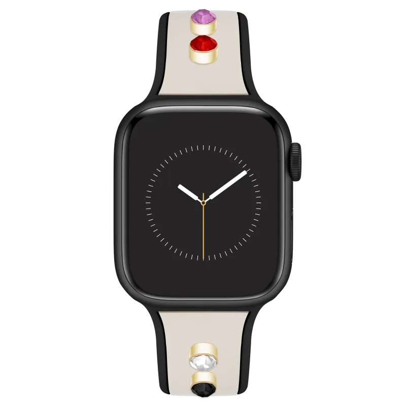 Anne Klein Silikónový remienok krémovej a čiernej farby pre Apple Watch 38/40/41 WK/1082IVCH38