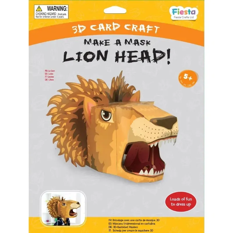 Fiesta Crafts Kreatívna súprava 3D maska Lev - poškodený obal