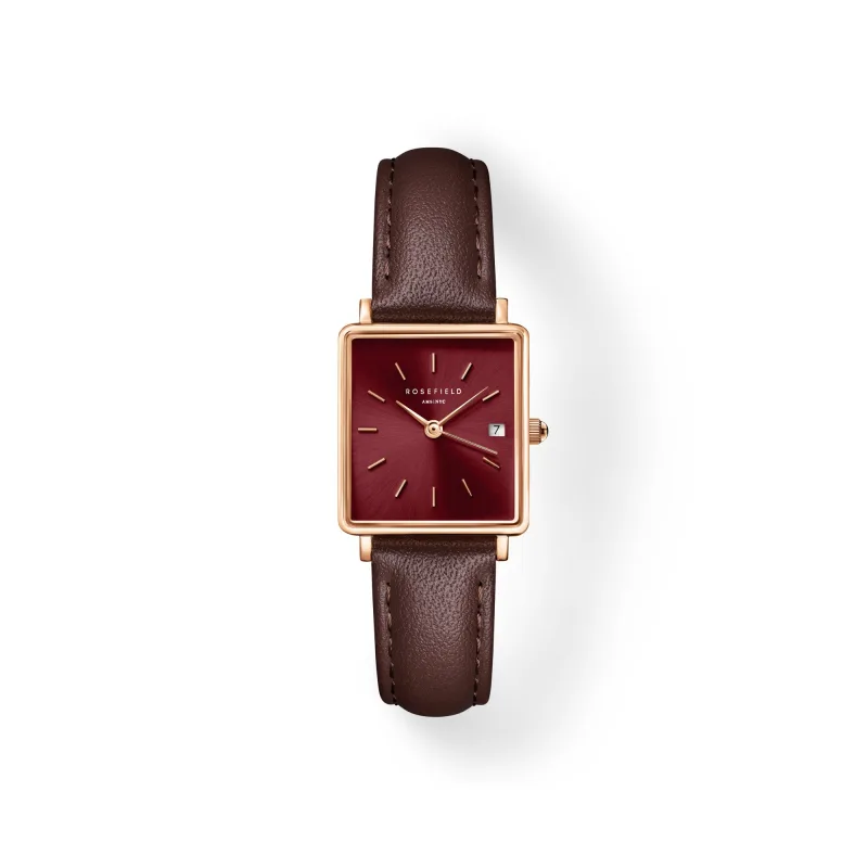 Rosefield The Boxy XS dámske kožené hodinky QBBLR-Q56