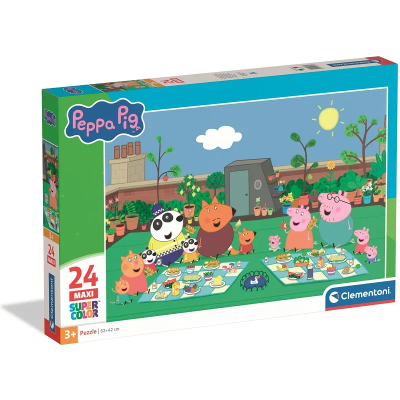 Puzzle pre deti Clementoni 24 MAXI dielikov Prasátko Peppa: Piknik s priateľmi