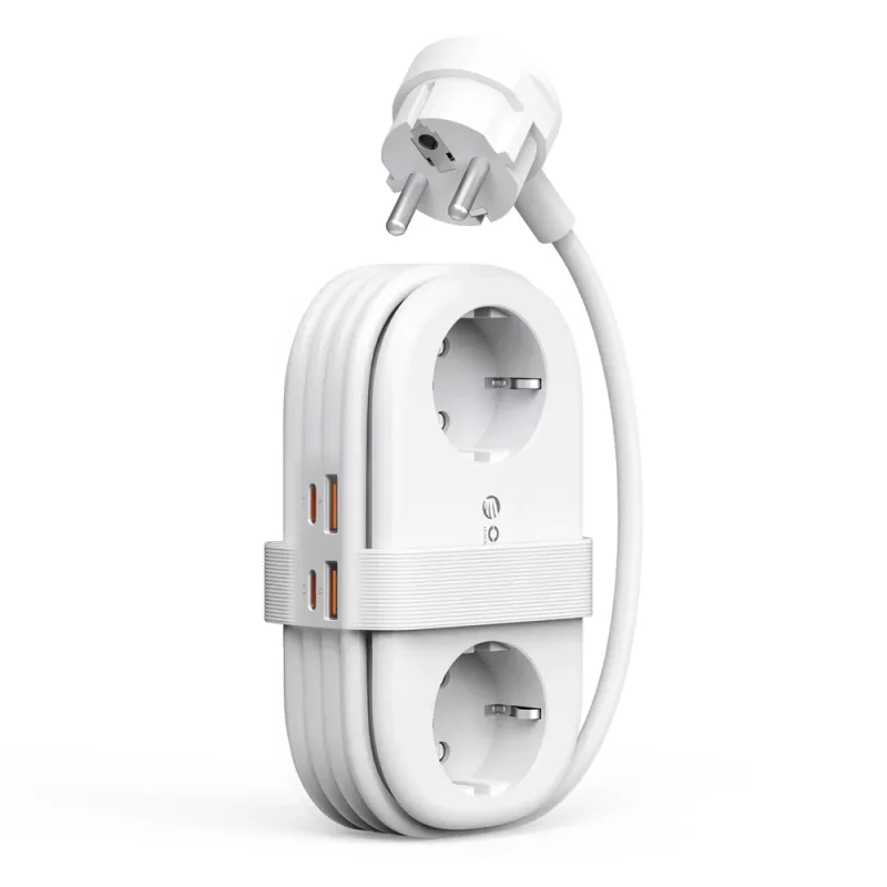Orico AP3 20W GaN 5v1 napájací pásik 2x AC + 2x USB-A + 1x USB-C - biely