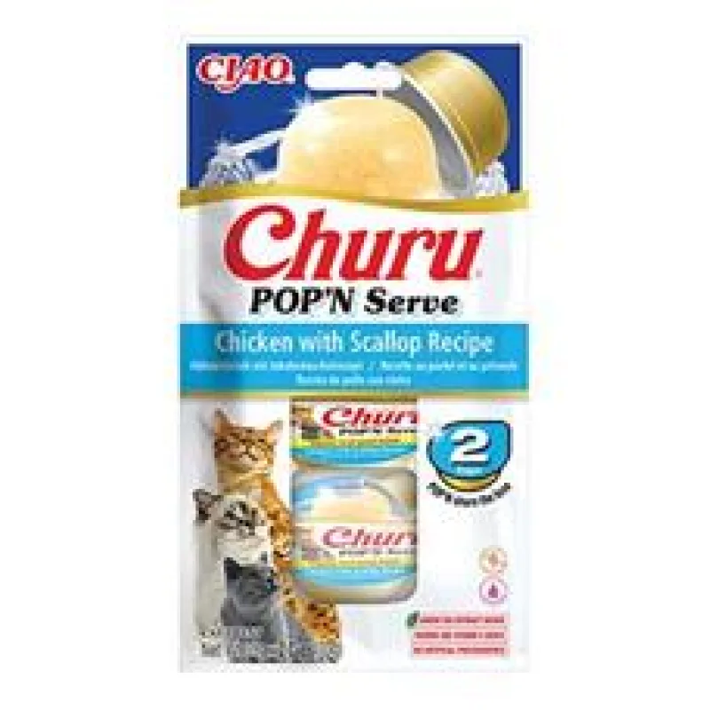 Churu Cat POP’N Serve Chicken with Scallop Recipe 2x35g