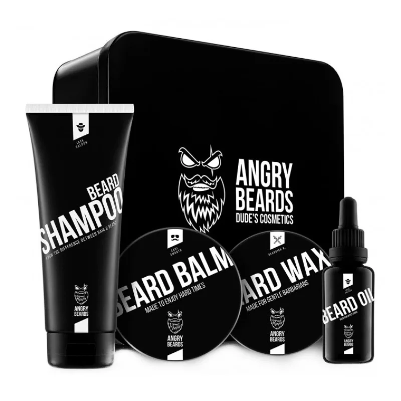 Veľká kozmetická sada na fúzy ANGRY BEARDS Smooth & Saloon