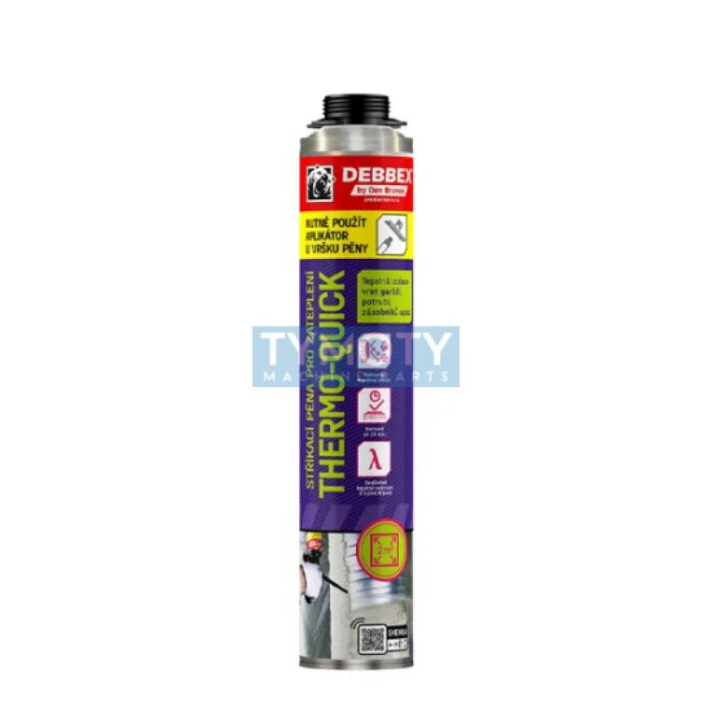 Debbex Striekacia pena na zateplenie THERMO-QUICK - 750 ml žltá, pištoľová dóza