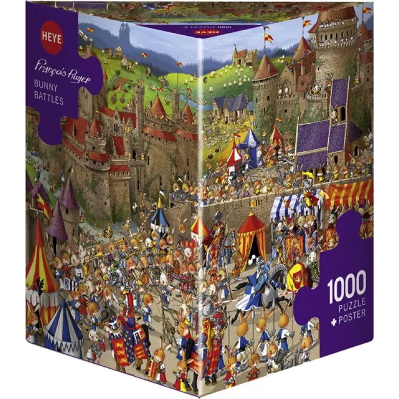 Puzzle Heye 1000 dielikov Triangular Francois Ruyer - Králičie bitky