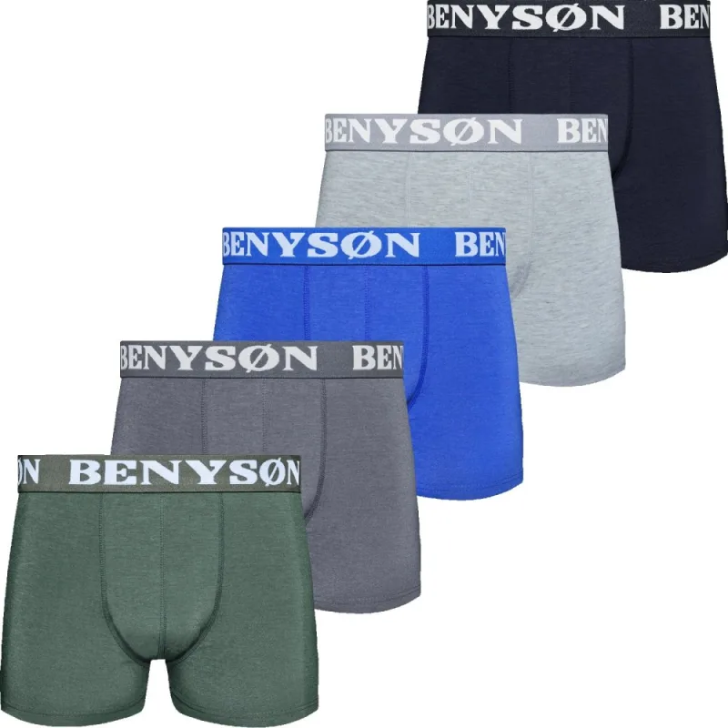 Pánske Boxerky Extra Pohodlné BENYSON 4001 5 pack - Mix farieb darčekové balenie Farba: rôznofarebné, Veľkosť: 3XL