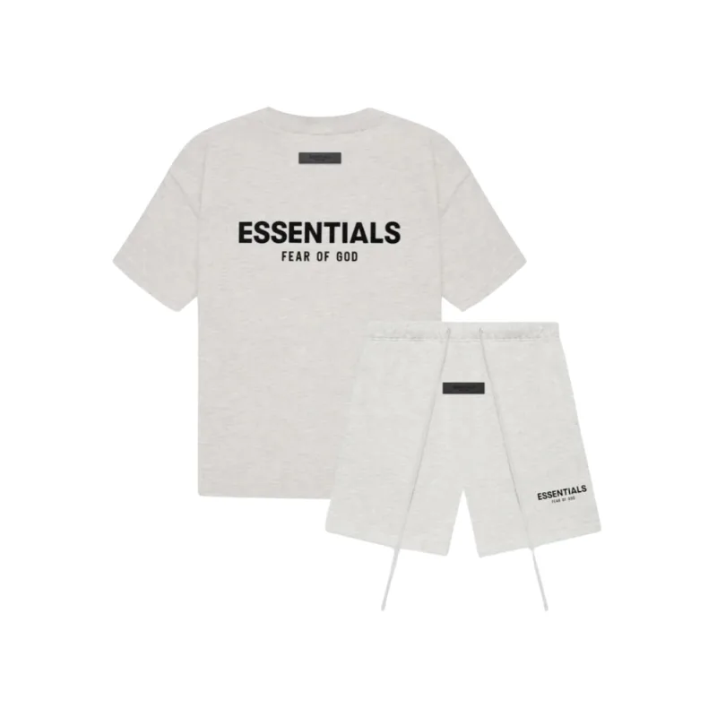 Fear of God Essentials Light Oatmeal Grey Summer Set - L