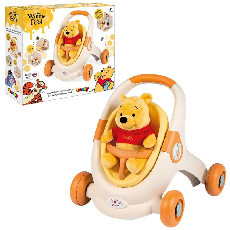 Smoby Medvedík Pú Chodítko 3 v 1 s plyšákom