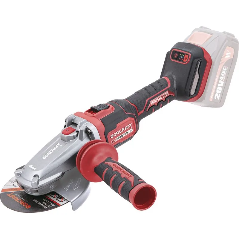 Brúska Worcraft HD Professional CAG-S20LiBF-125, 125 mm, uhlová, bezuhlíková, s reguláciou otáčok