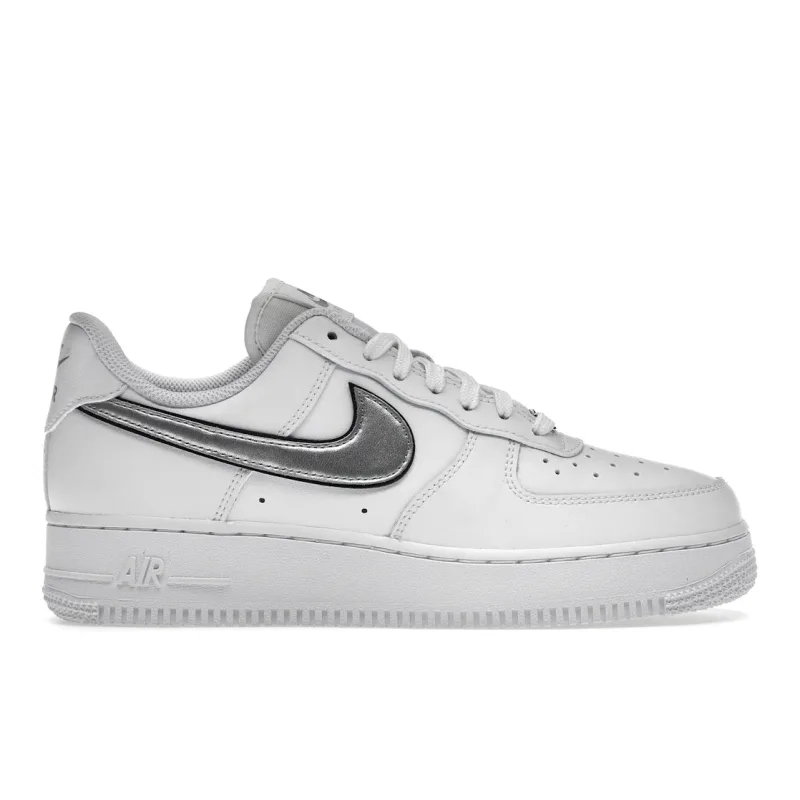 Nike Air Force 1 Low '07 Essential White Metallic Silver Black (Women's) - 36.5