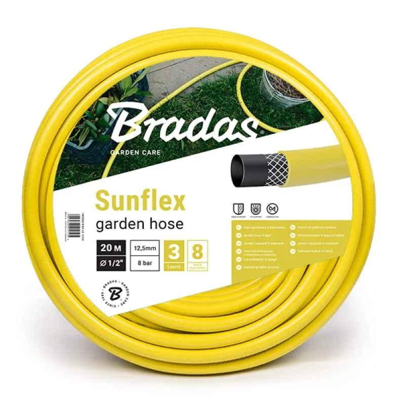 Záhradná hadica Bradas SUNFLEX 1/2" – 20 m, 3-vrstvová