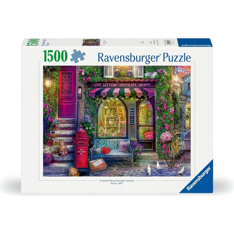 Puzzle Ravensburger 1500 dielikov Obchod s čokoládou Love Letters