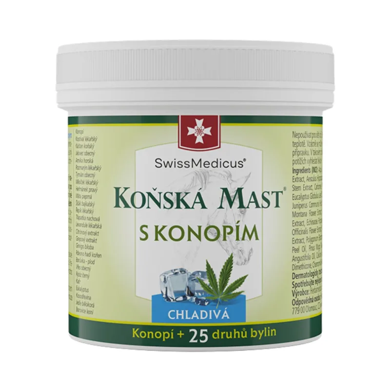 SwissMedicus Konská masť s konope chladivá - 500 ml -
