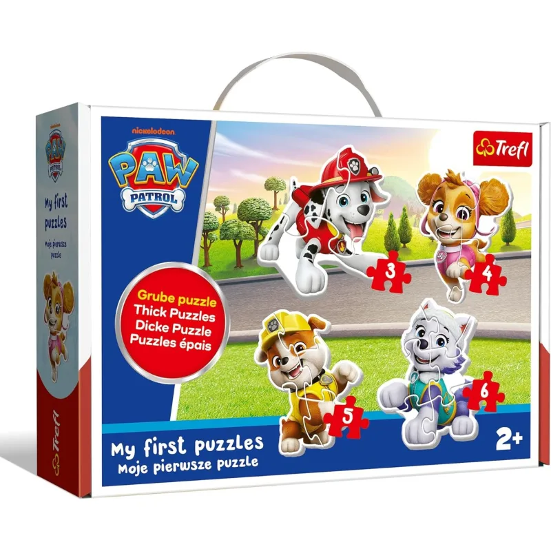 Moje prvé puzzle Trefl Baby 4v1 Tlapková patrola: Milovaní psíkovia 3,4,5,6 dielikov