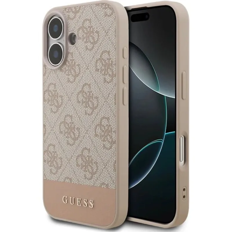 Guess PU 4G Stripe kryt iPhone 17 ružový