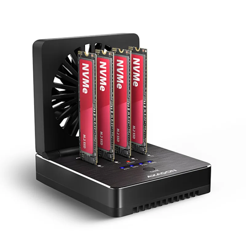 AXAGON ADSA-M2C44, USB4 dokovací stanice pro 4× M.2 NVMe SSD s funkcí klonování ADSA-M2C44