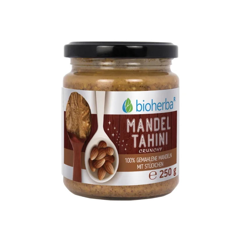 Bioherba 100 % mandľové tahini z mletých mandlí crunchy – 250 g –