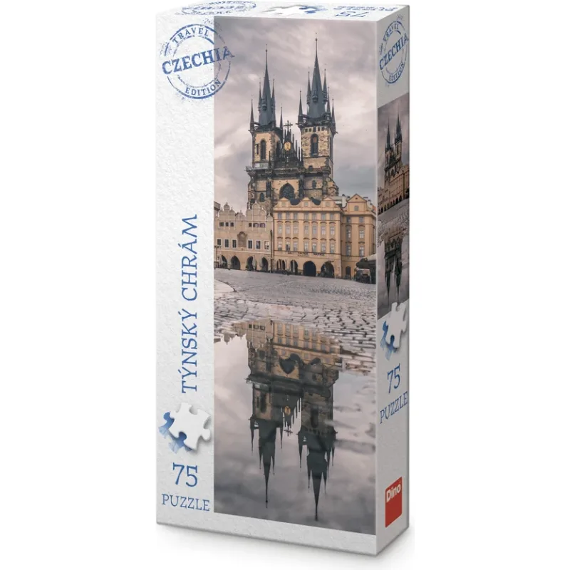 Vertikálne puzzle Dino 75 dielikov Travel Czechia: Týnsky chrám