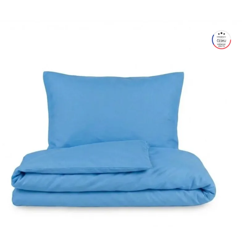 Bavlnené obliečky – jednofarebné 100 % bavlna Modrá 240x200/2x70x90 cm