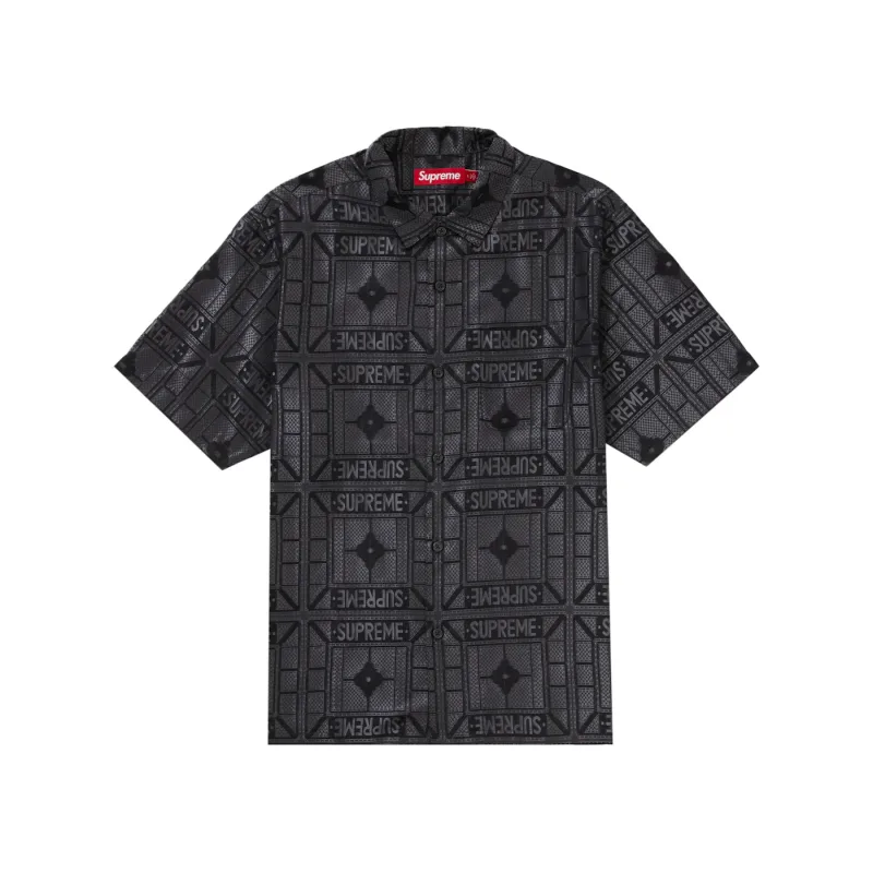 Supreme Tray Jacquard S/S Shirt Black - L