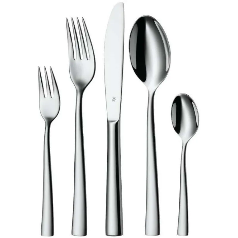 WMF Philadelphia příbory, nerezová ocel, lze mýt v myčce, lžíce, vidlička, nůž, lžička, dezertní vidlička, 60 kusů (1166009999)