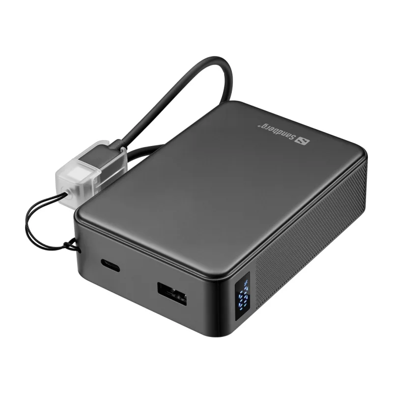 NONAME Sandberg Nano Powerbank 20000 mAh PD20W, kompaktní powerbanka s USB-C kabelem, černá 421-40