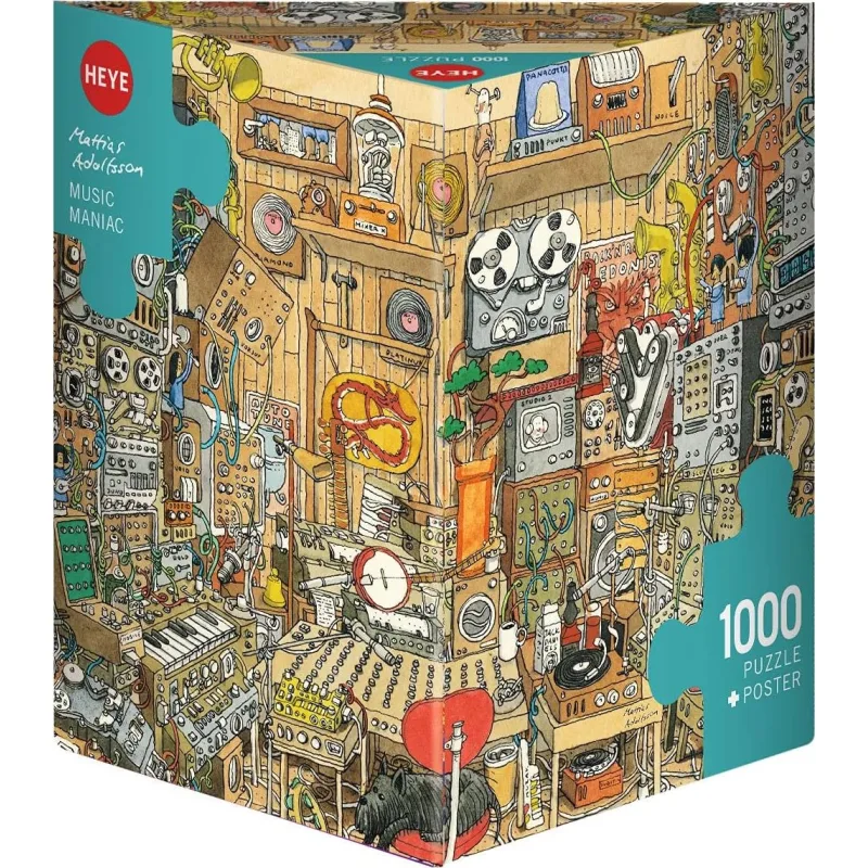 Puzzle Heye 1000 dielikov Triangular Mattias Adolfsson - Hudobný maniak