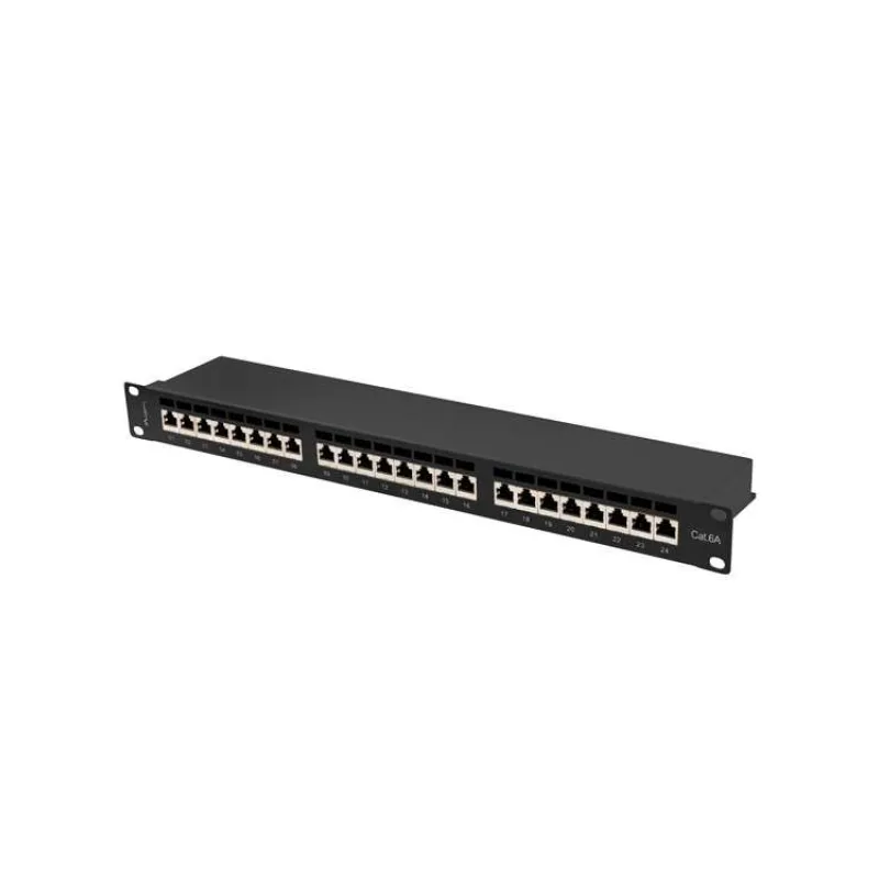 LANBERG PATCH PANEL 24 PORTOV 1U 19" CAT.6A FTP TIENE ČIERNY (PPSA-1024-B)