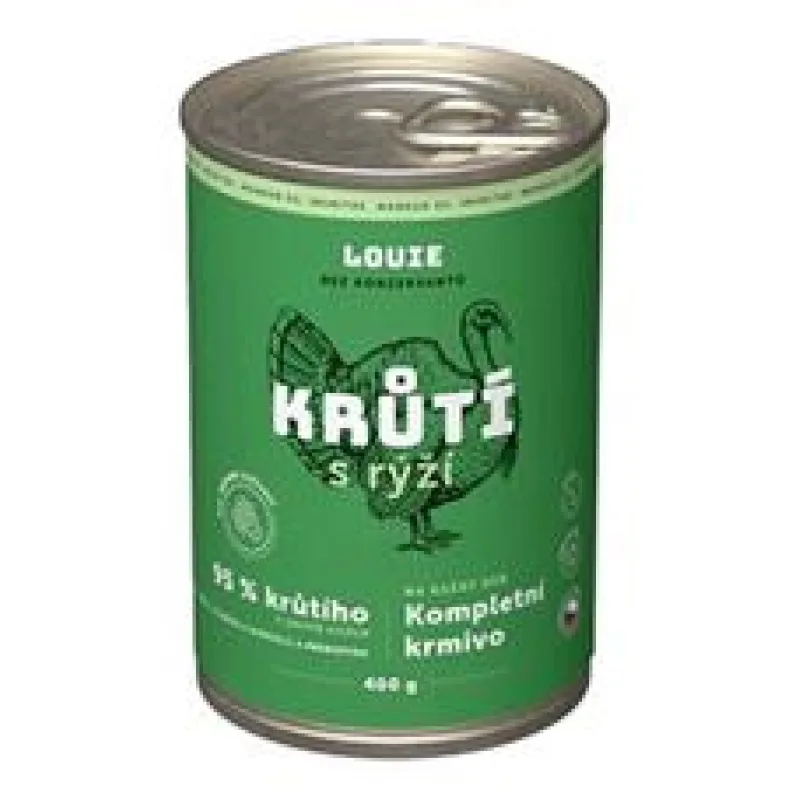 Louie Dog konz. Krůtí s rýží a prebiotiky 400g